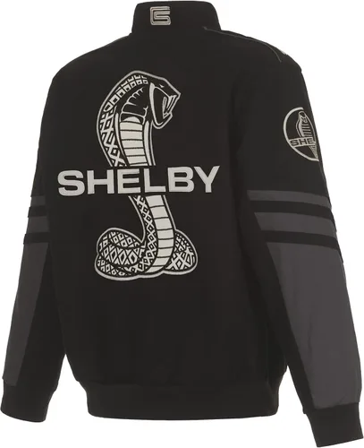 Vista 2 de JH DESIGN GROUP Shelby Cobra - Chaqueta de sarga clásica bordada para hombre