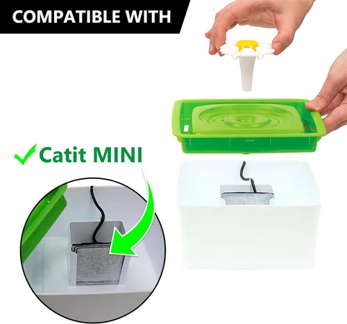 Vista 3 de Filtros de carbono de repuesto, filtros de agua para mascotas, filtros de fuente compatibles con Catit Mini Flower Fountain, paquete de 6 filtros