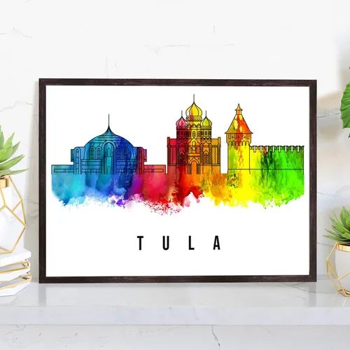 Vista 17 de Pera Print Póster de Rusia, póster de Rusia-Arkhangelsk, ilustración de Rusia Skyline City, póster de horizonte moderno, impresión de paisaje urbano
