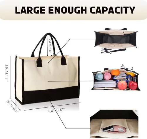 Vista 6 de 30th/40th/50th/60th/70th Birthday Gift Canvas Tote Bag for Women, Keepsake Beach Bag Party Birthday for Her