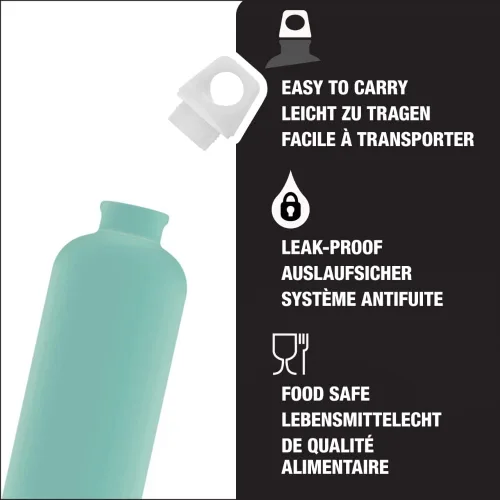 Vista 4 de Sigg - Botella de agua de metal reciclado - Traveller - Fabricada en Suiza - Para bebidas carbonatadas - Sin BPA - 20 Oz Glacier