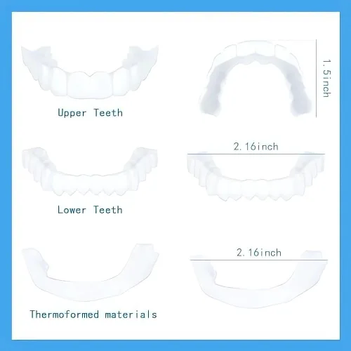 Vista 5 de 2 pares, hermosa sonrisa, ajustable temporalmente para hombres y mujeres