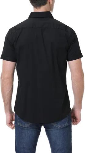 Vista 3 de Damipow Mens Short Sleeve Dress Shirts Regular Fit Business Casual Button Down Shirt