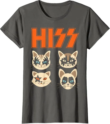 Vista 54 de Camiseta Hiss Funny Cats Kittens Rock Rockin, Negro