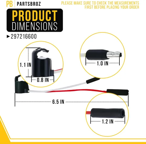 Vista 2 de PartsBroz - Termostato de descongelación para congelador 297216600 actualizado [puntas de bricolaje incluidas] por PartsBroz – Pieza compatible