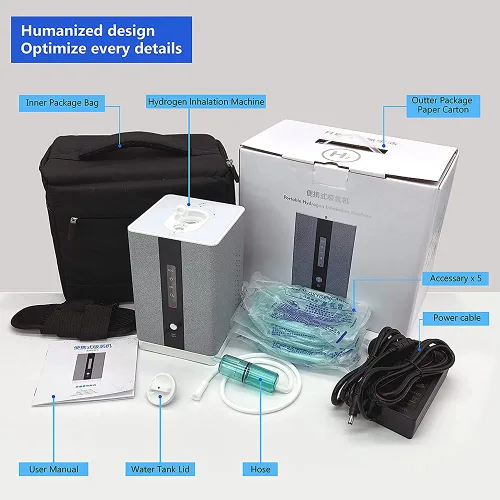Vista 8 de Máquina de Inhalación de Agua de Hidrógeno AquaGreen, Inhalador de H2 de Alta Pureza del 99.99% con 5 Cánulas Nasales, Generador de Agua Rica