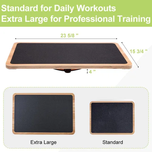 Vista 4 de StrongTek Tabla de Equilibrio de Madera Profesional, Tabla Basculante, Accesorio de Escritorio de Pie de Madera, Tabla de Equilibrio para Debajo