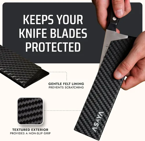 Vista 4 de Asaya Protectores profesionales para filos de cuchillo, dos fundas universales para cuchillos Streak, 6 x 1 pulgada, extra resistente, plástico ABS