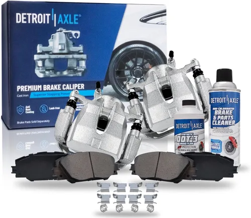 Vista 23 de Detroit Axle - Kit de freno delantero para Dodge Ram 1500 Durango Dakota Chrysler Aspen Dakota Driver Side Disco Freno Pinza de freno de cerámica