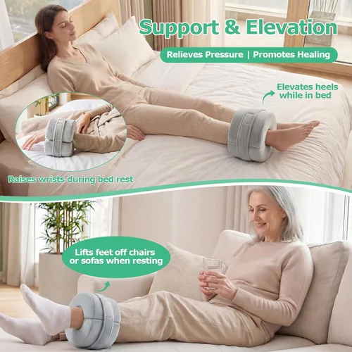 Vista 3 de Almohada de elevación de pies, almohada de tobillo para dormir con espuma de alta densidad, almohada de soporte para piernas para elevar los pies