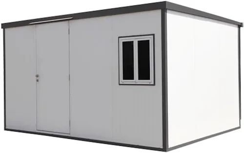 Vista 12 de Duramax Kit de cobertizo de almacenamiento (13 x 10 pies) para edificio aislado con parte superior plana para jardín, patio trasero, uso al aire