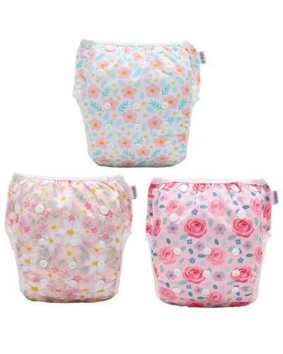 Vista 9 de ALVA Pañales de natación BABY 2 piezas reutilizables para bebé niña de 0 a 8 meses, pañales de natación ajustables a presión lavables para piscina