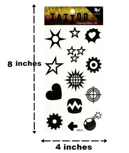 Vista 2 de Sun Star - Tatuaje temporal para mujeres y hombres, etiqueta engomada falsa para mujeres, hombres, pierna de brazo, pecho, hombro, impermeable