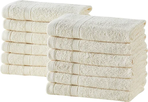 Vista 8 de CLOROX Toallitas de baño 100% algodón aptas para usar blanqueador, de secado rápido (12" x 12"), altamente absorbentes, suaves y ligeras, ideales