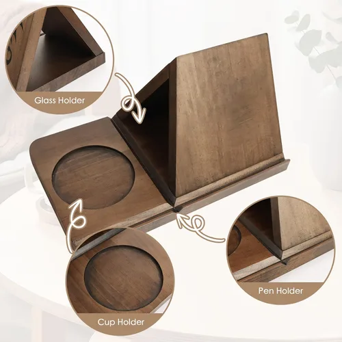 Vista 2 de Estante pequeño para libros, soporte triangular, mini estantería de madera para rincón de lectura, decoración de escritorio perfecta y regalos