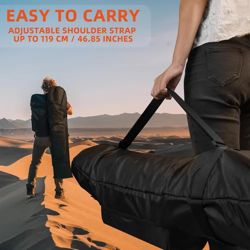 Vista 7 de Bolsa de transporte para trípode de hasta 45 pulgadas, bolsa de almacenamiento de trípode de nailon resistente con correa para el hombro, bolsa