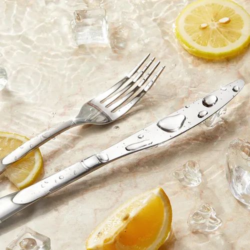 Vista 7 de Juego de cubiertos KINGSTONE, juego de 65 piezas para 12, juego de cubiertos de acero inoxidable 18/10 con borde perlado, utensilios para cocina