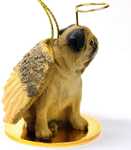 Vista 2 de Adorno de perro de ángel Pug - Fawn by Conversation Concepts Cervatillo