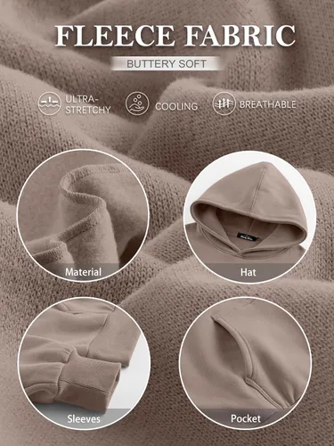 Vista 6 de Trendy Queen Sudaderas con capucha de gran tamaño para mujer, sudaderas de forro polar, suéteres de manga larga, ropa de otoño con bolsillo