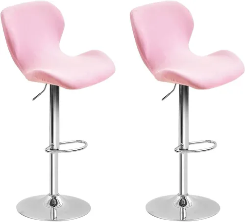 Vista 16 de Paquete de 2 fundas para sillas de bar de altura de mostrador, fundas giratorias de terciopelo para taburetes de bar, fundas elásticas para sillas