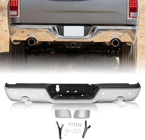 Vista 19 de SOCKIR Conjunto de parachoques de paso trasero con revestimiento antióxido Compatible con 2002-2008 Dodge Ram 1500 2003-2009 Ram 2500 3500 Pickup