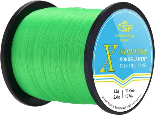 Vista 42 de SF - Línea de pesca monofilamento premium, carrete X-Strong de nailon mono material, línea líder para agua salada y agua dulce