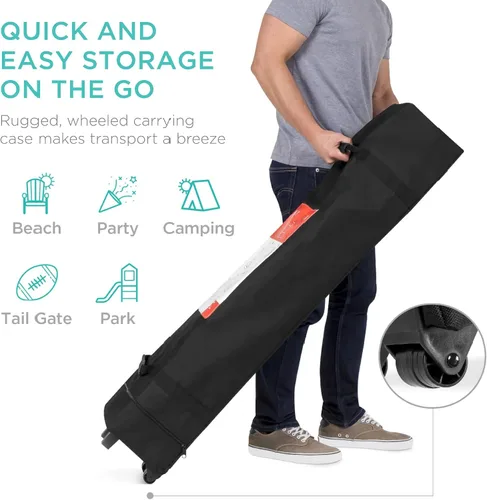 Vista 3 de Best Choice Products Carpa Toldo Desplegable de 10x10 pies para Instalación de 1 Persona, Refugio Portátil Instantáneo con Botón de 1 Toque