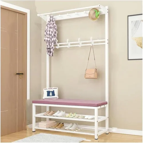 Vista 9 de Perchero - Taladro 4 en 1 con Zapatero Hall Organizador de almacenamiento para muebles de entrada con ganchos industriales para muebles con metal