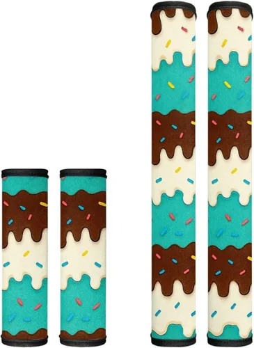 Vista 9 de Juego de 4 fundas protectoras de repuesto para manija de puerta de refrigerador con temática de té de la tarde para microondas, horno, refrigerador