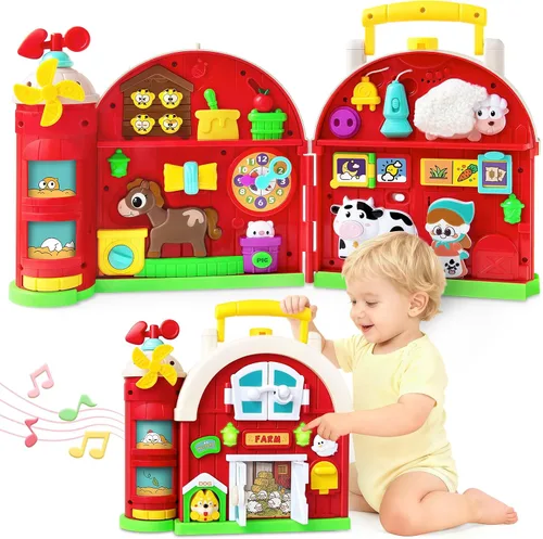 Vista 8 de Tablero Ocupado de Granja Montessori, Juguetes de Desarrollo de Habilidades Motoras para Niños de 1 y 2 Años, Regalo para Niños de 1 a 3 Años