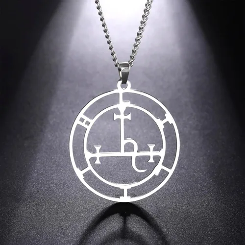 Vista 3 de EUEAVAN Sigil of Lilith Collar para mujeres y hombres Hécate gótico Lilith Diosa Sigil colgante Lucifer Signo mitología pagana joyería regalo