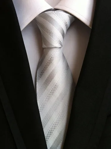 Vista 84 de Secdtie Corbata clásica de seda tejida jacquard a rayas para hombre