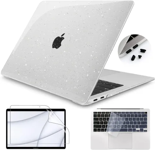 Vista 32 de Teryeefi Funda para MacBook Air 13 pulgadas Case 2021 2020 2019 2018 A2337 M1 A2179 A1932, carcasa rígida esmerilada, cubierta de teclado