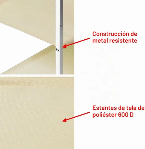 Vista 5 de Simple Houseware Cómoda mesita de noche de 3 cajones con superficie de madera, beige