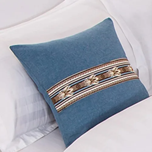 Vista 7 de Cojines con fundas de almohada a juego y núcleo de almohada de 17.7 x 17.7 in, paquete de 1, para decoración de cama, sala de estar, sofá Azul