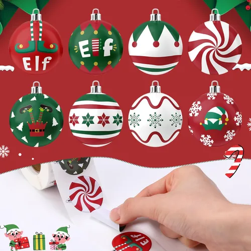 Vista 3 de 1000 calcomanías de rollo de adornos navideños
