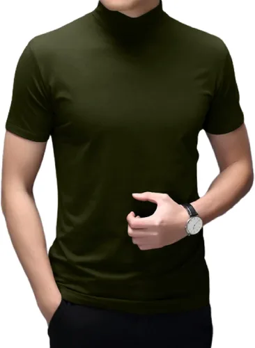 Vista 2 de Rela Bota Camisetas de moda para hombre, ropa interior térmica, media tortuga, manga corta, ajustadas, básicas