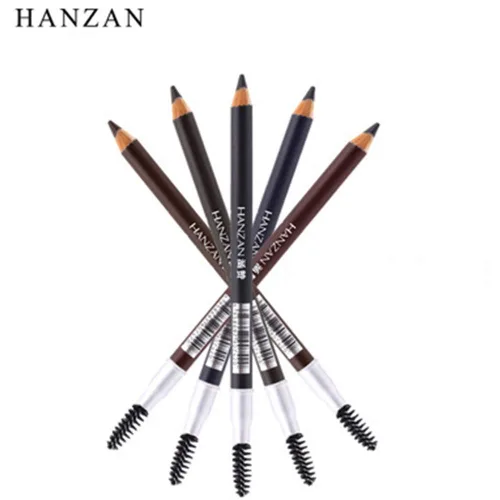 Vista 5 de Lápiz de cejas impermeable delineador de ojos para cejas, lápiz de maquillaje de madera de cedro, herramienta cosmética (EB02 café oscuro)