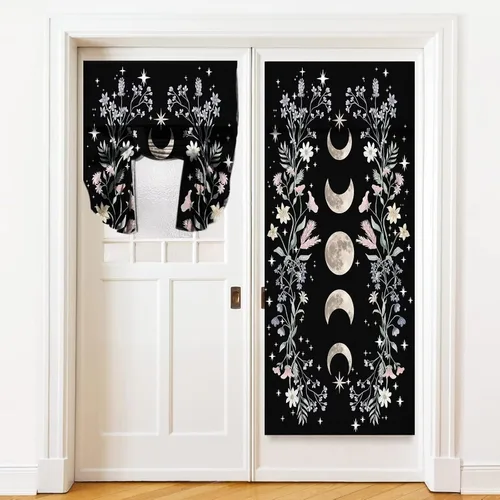 Vista 9 de Cortinas de puerta negras y rojas para ventanas de puerta, estampado de leopardo y cebra, cortinas de ventana para puerta de vidrio francesa