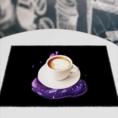 Vista 7 de Purple Galaxy Poop Placemats Set of 6 Resistant Table Mats Washable Place Mats for Dinner Party Table Decoration