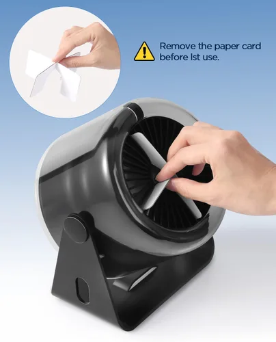 Vista 7 de EasyAcc Ventilador de escritorio turbo pequeño de 6000 mAh, máximo 24 horas de tiempo de trabajo, potente flujo de aire de 16 pies, ventilador