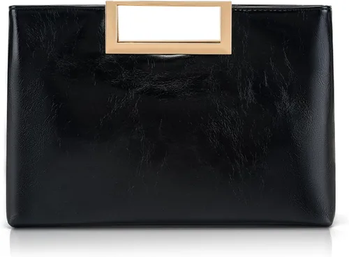 Vista 14 de Milisente Bolso de mano para mujer, formal, casual, brillante, de piel sintética, con asa, para graduación, cóctel, boda