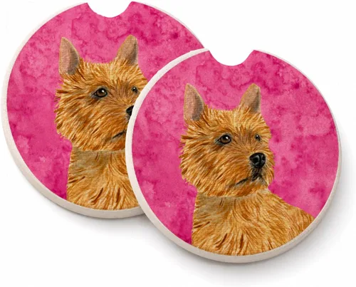 Vista 24 de Caroline's Treasures SS4767-BUCARC - Juego de 2 portavasos para automóvil, diseño de bulldog inglés, absorbentes para automóvil, portavasos