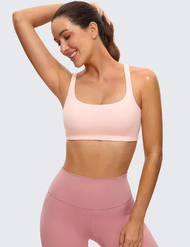 Vista 2 de CRZ YOGA Brasier para deportes de bajo impacto para mujer con tirantes sin varillas acolchado Yoga Bra Tops