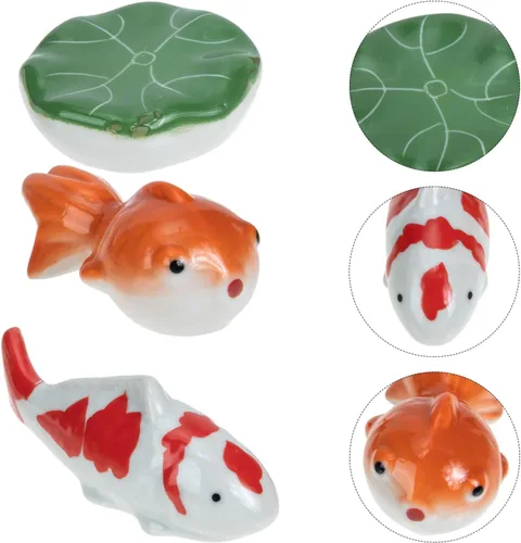 Vista 8 de Sewroro 3 piezas de bola de cerámica flotador de pecera, peces de acuario artificiales, decoración de acuario, adorno flotante de animales marinos