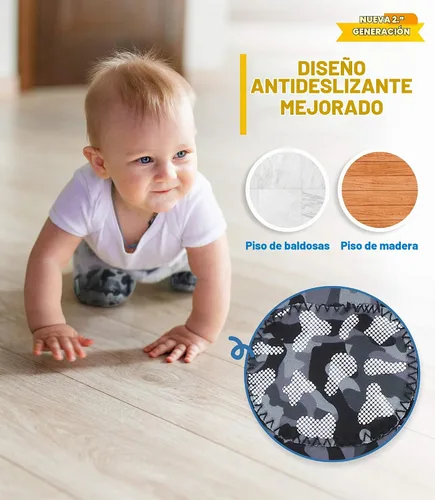 Vista 2 de Simply Kids Rodilleras para bebé (2ª generación) para gatear (2 pares), certificado CPSIA, cómodo protector de rodilla para bebés, niñas, niños
