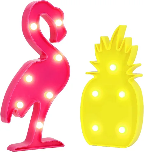Vista 9 de AceList Tropical Luau Party Supplies Flamingos Palm Trees Sign Light para decoración de fiesta temática hawaiana cumpleaños dormitorio decoración