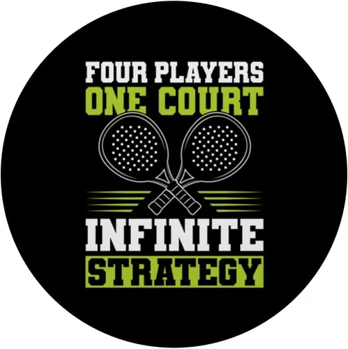 Vista 3 de Cuatro jugadores de una cancha de palas de pádel PopSockets adhesivo PopGrip
