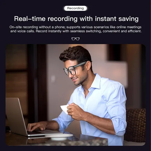 Vista 4 de Lentes inteligentes AI con cámara 4K, gafas de sol de grabación de video Bluetooth, traductor en tiempo real para más de 100 idiomas, asistente