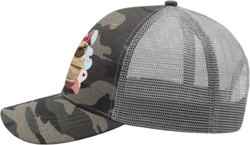 Vista 3 de devor Hats Pug Dog Baseball Caps for Women Funny Denim Hat Adjustable